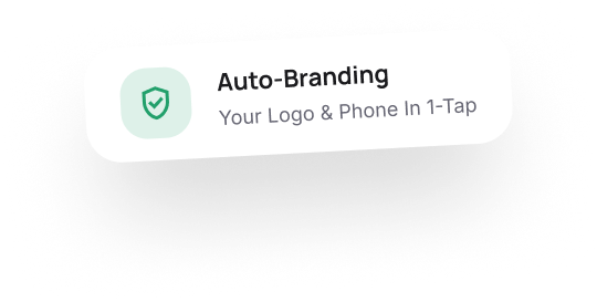 Auto-Branding: your logo and phone in 1-tap